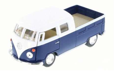 Kinsmart 1/34 Volkswagen 1963 Bus Double Cab Pick Up/Blue 5"