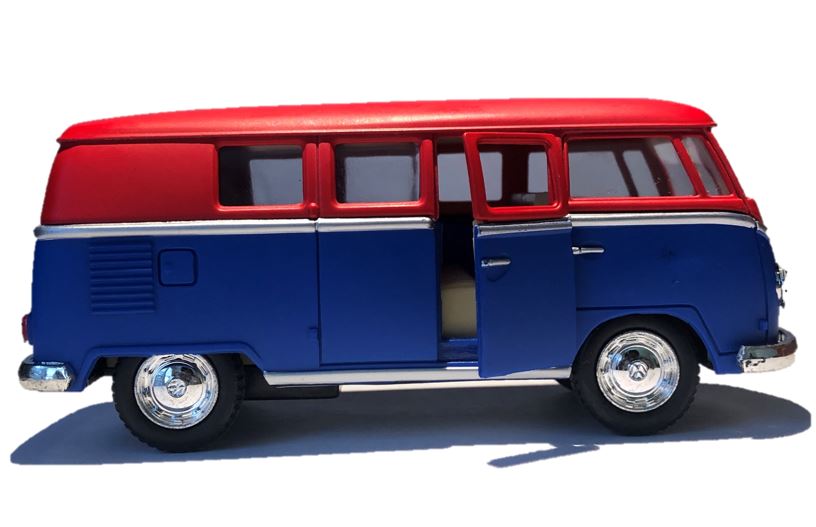 Kinsmart 1/32 Volkswagen 1962 Bus 2 Tone Matte/Red Top/Blue Side