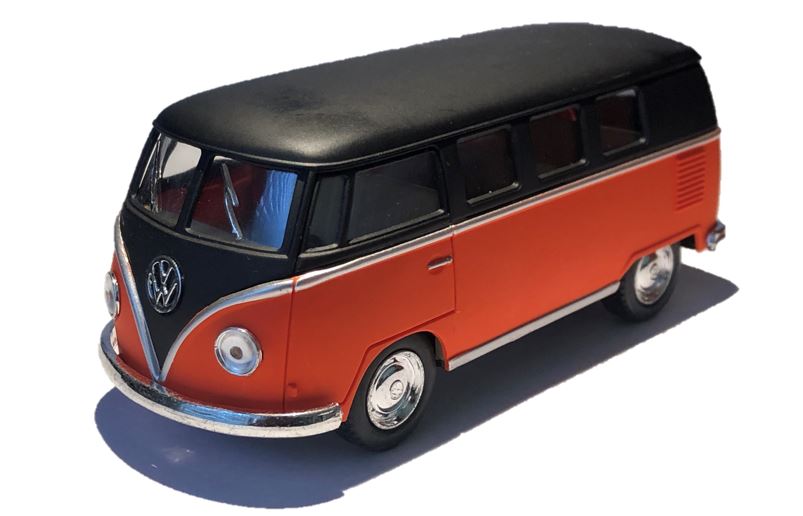 Kinsmart 1/32 Volkswagen 1962 Bus 2 Tone Matte/Black Top/Orange Side