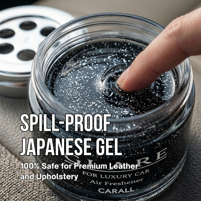spill-proof japanese gel, 100% safe for premium leather and upholstery