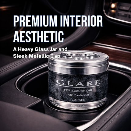 premium interior aesthetic, a heavy glass jar and sleek metallic cap