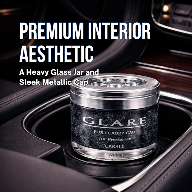 premium interior aesthetic, a heavy glass jar and sleek metallic cap