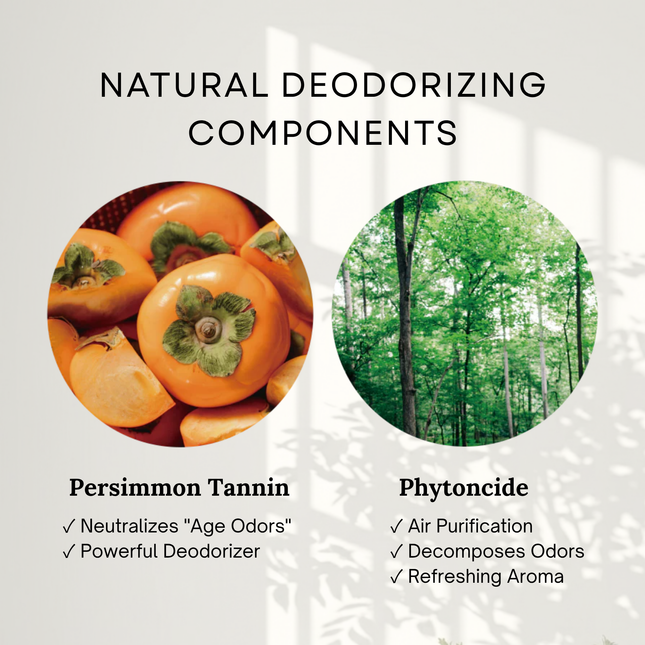 natural deodorizing with persimmon tannin and phytoncide