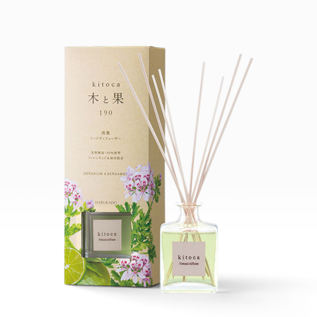 kitoca reed diffuser geranium & bergamot