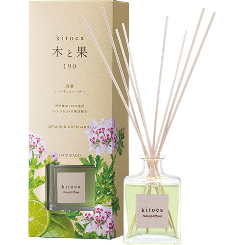 木と果 Kitoca 190  Reed Diffuser  Geranium & Bergamot  (190ml) | Home Fragrance | Real Japan Trading