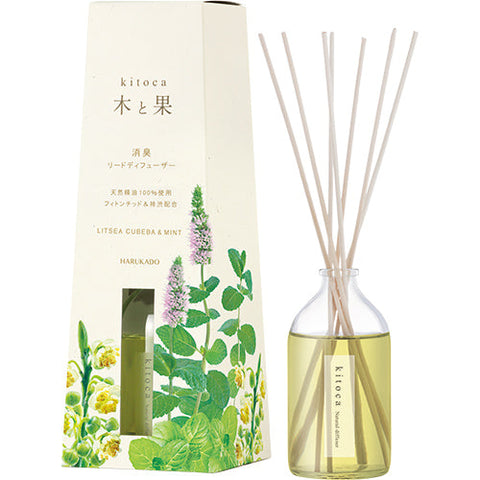 木と果 Kitoca  Reed Diffuser  Litsea Cubeba & Mint  (90ml) | Home Fragrance | Real Japan Trading