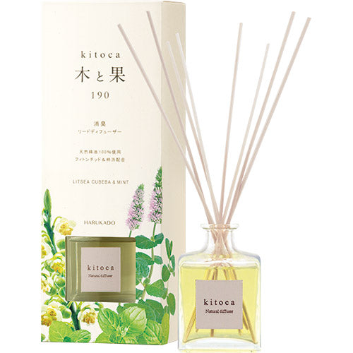 木と果 Kitoca 190  Reed Diffuser  Litsea Cubeba & Mint  (190ml) | Home Fragrance | Real Japan Trading