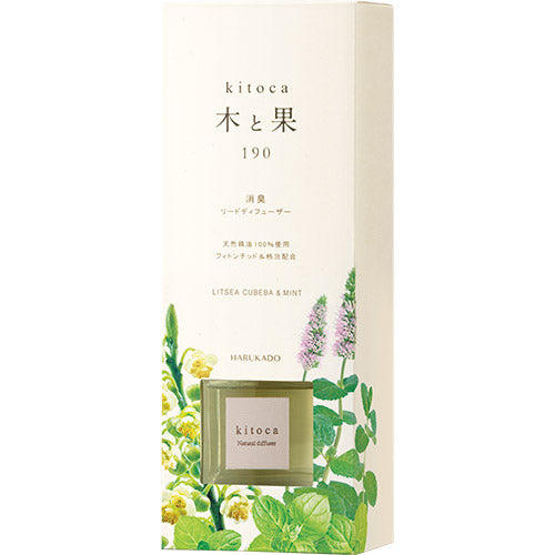 木と果 Kitoca 190  Reed Diffuser  Litsea Cubeba & Mint  (190ml) | Home Fragrance | Real Japan Trading