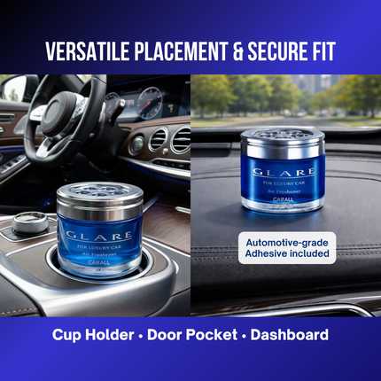 Versatile placement & secure fit, cup holder, door pocket, and dashboard.