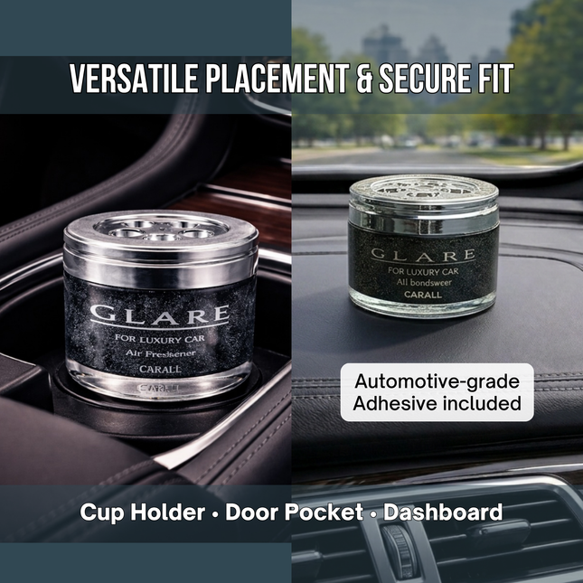 versatile placement & secure fit, cup holder, door pocket, and dashboard