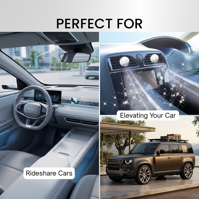 Collage of car interior, dashboard, and exterior with text 'Perfect For' and 'Elevating Your Car'.
