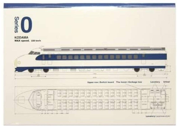 Japanese Shinkansen KODAMA 0 Series A6 Size Mini-Notebook-Made in JAPAN