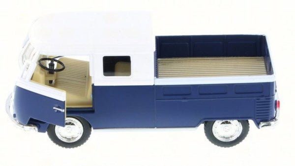 Kinsmart 1/34 Volkswagen 1963 Bus Double Cab Pick Up/Blue 5"