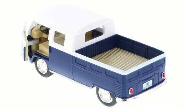 Kinsmart 1/34 Volkswagen 1963 Bus Double Cab Pick Up/Blue 5"