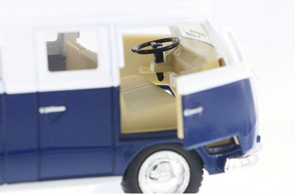 Kinsmart 1/34 Volkswagen 1963 Bus Double Cab Pick Up/Blue 5"