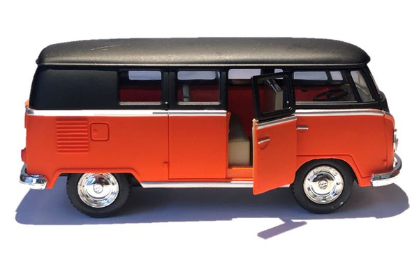 Kinsmart 1/32 Volkswagen 1962 Bus 2 Tone Matte/Black Top/Orange Side