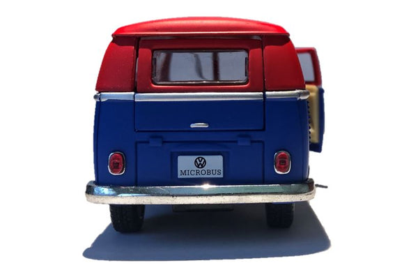 Kinsmart 1/32 Volkswagen 1962 Bus 2 Tone Matte/Red Top/Blue Side