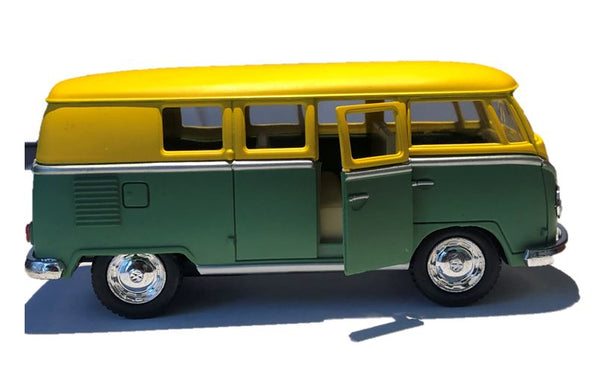 Kinsmart 1/32 Volkswagen 1962 Bus 2 Tone Matte/Yellow Top/Green Side